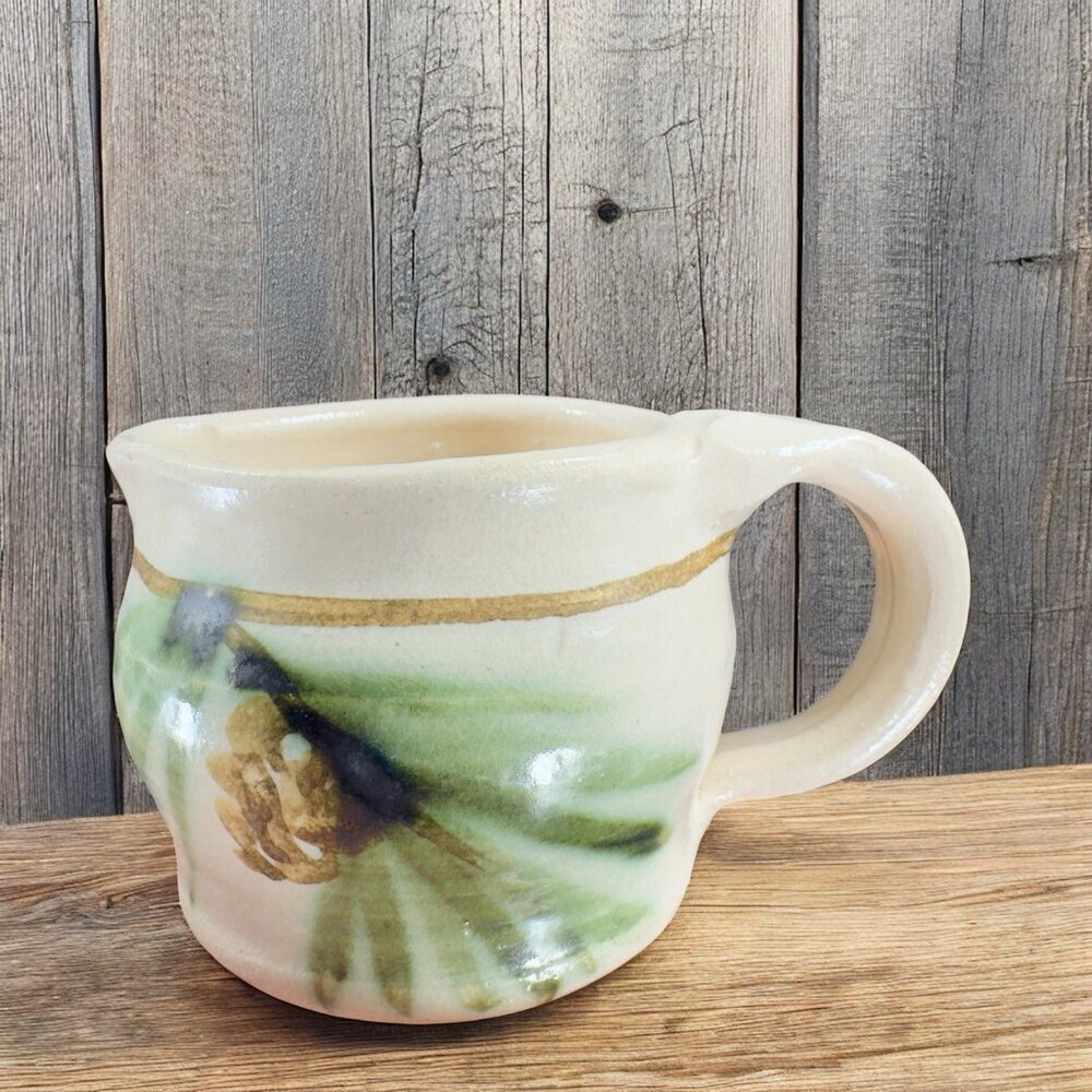 Vintage Stoneware Hand Made Pottery Small Creamer Pitcher‎ Artist Signed 2005